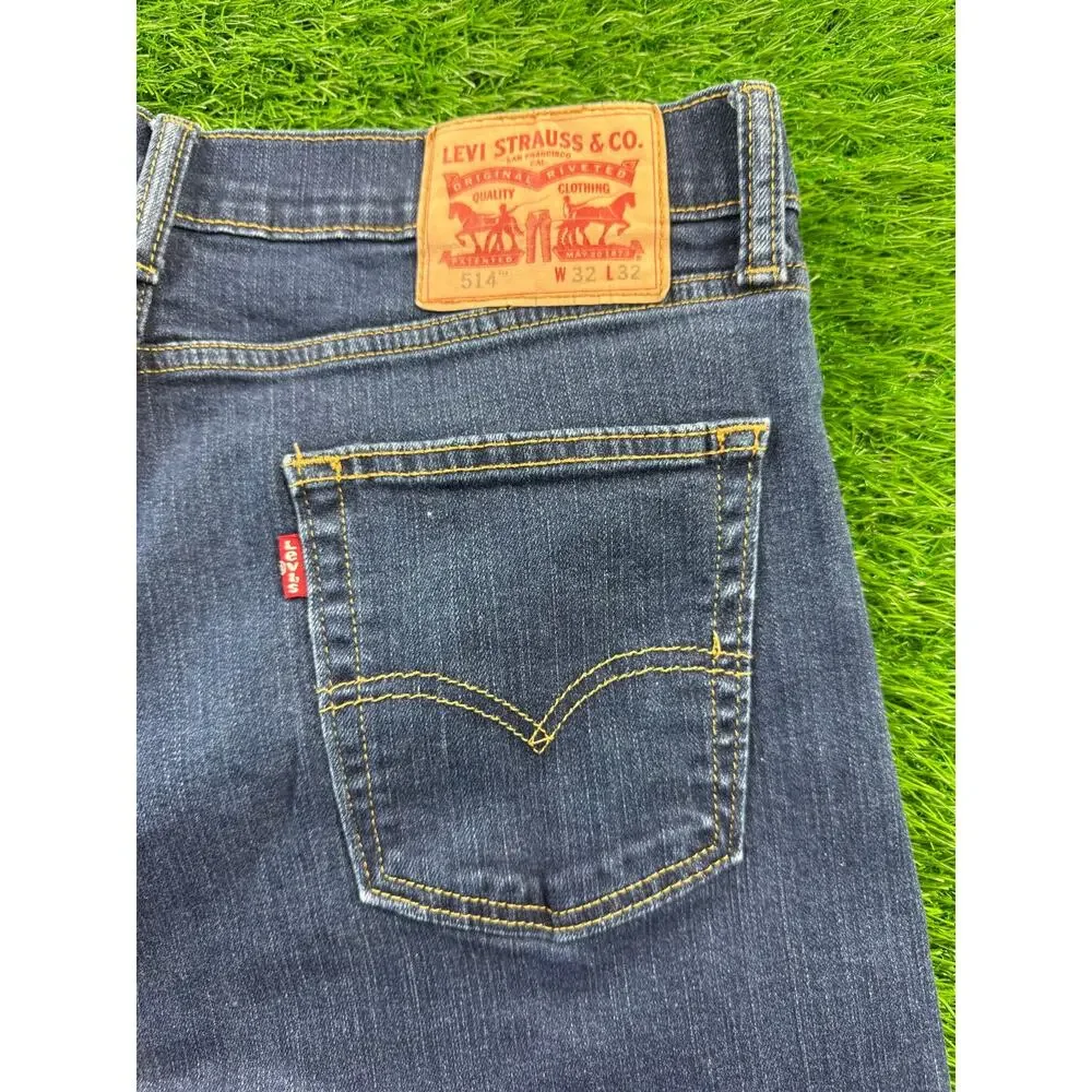 Levi's 514 Men's Jeans 32x32 Blue Denim Straight Fit Regular Classic Pants Work